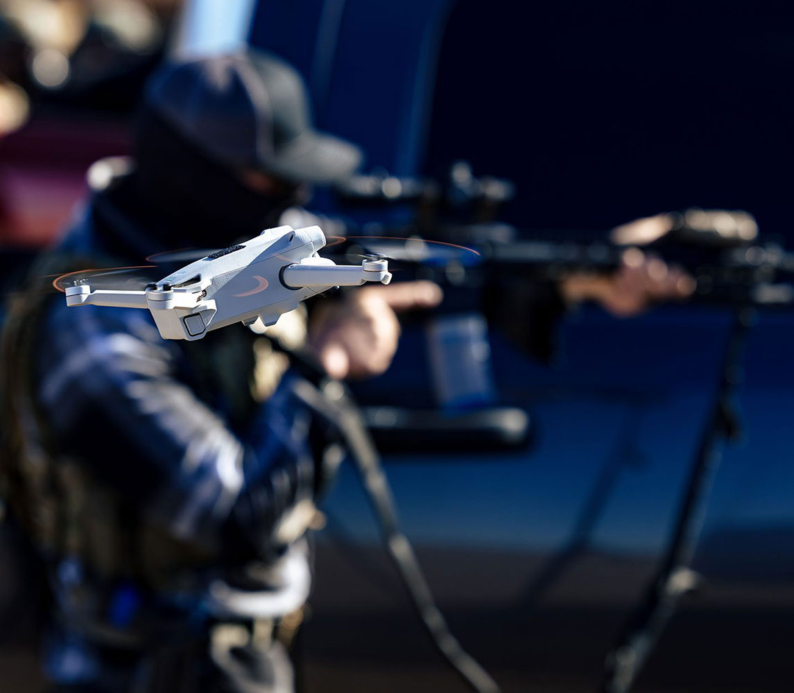 close up of drone flying in drone tactics and operations training course
