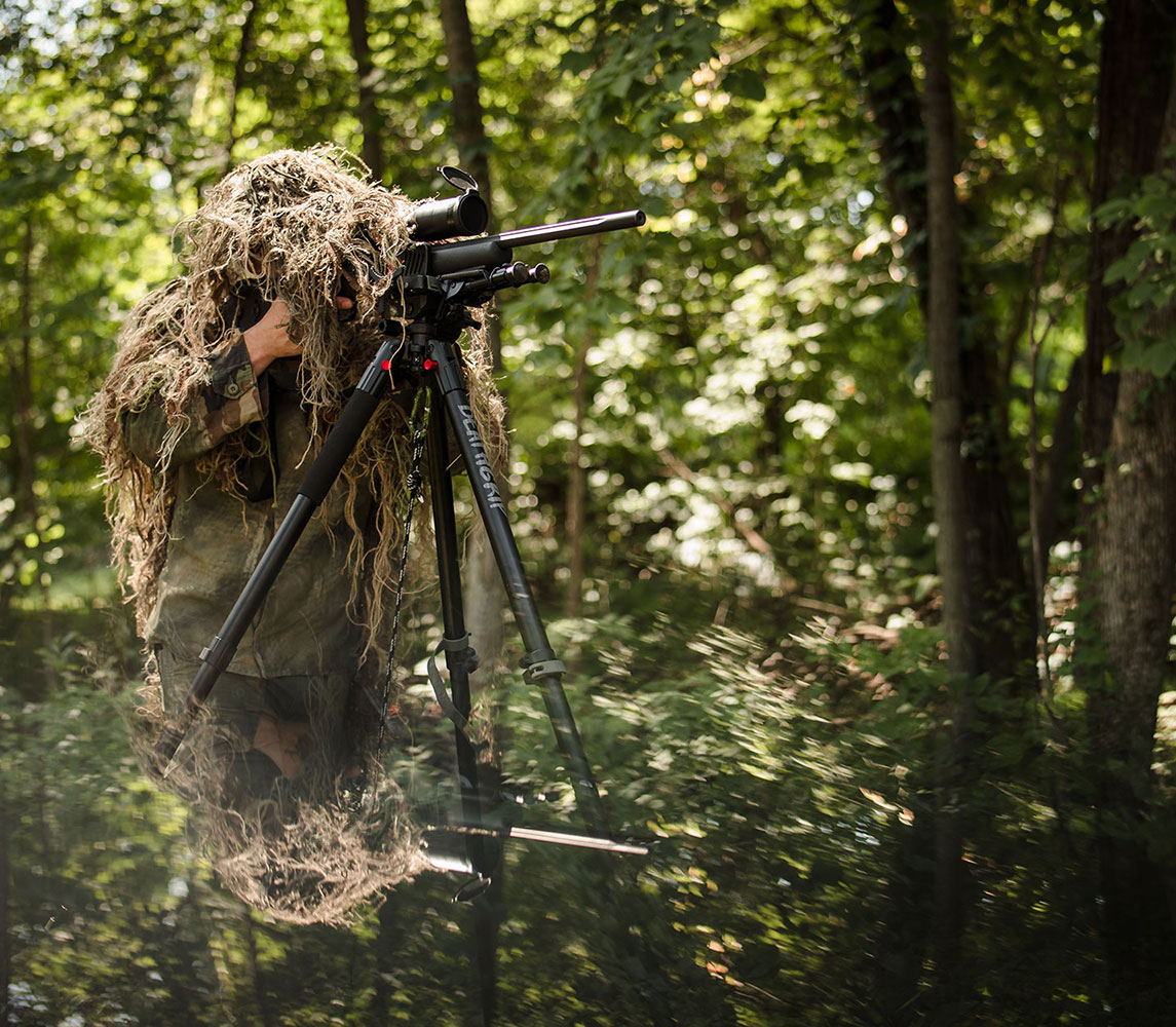 male in camouflage in advanced sniper training course